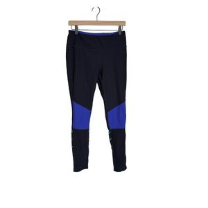 Mondetta Color Block Sheer Mesh Leggings With Small Zip Pocket Size Medium GUC